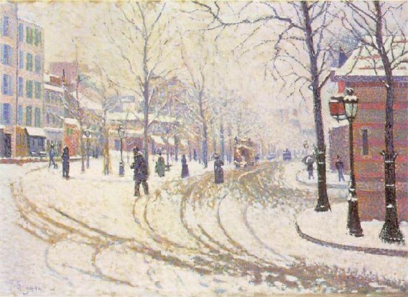 Paul Signac Le Boulevard De Clichy La Neige oil painting picture